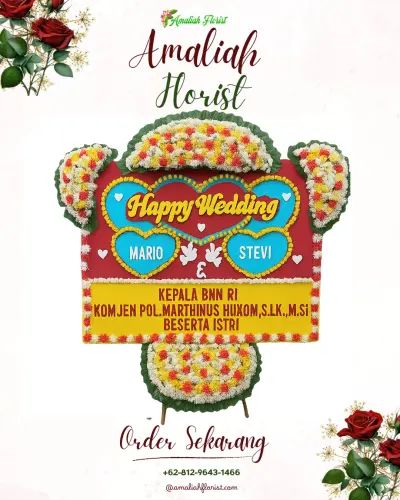 Karangan Papan Bunga Pernikahan di Pucanganom